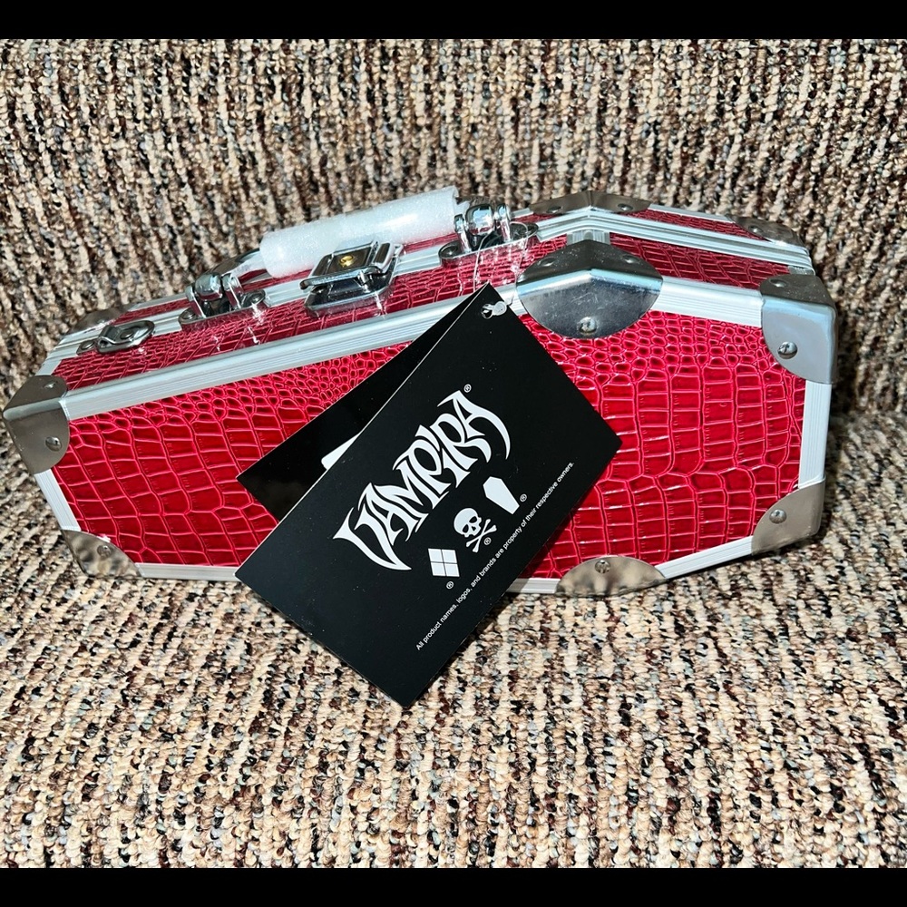Coffin Shoulder Vampire Style Messenger New Crossbody Bag, Red